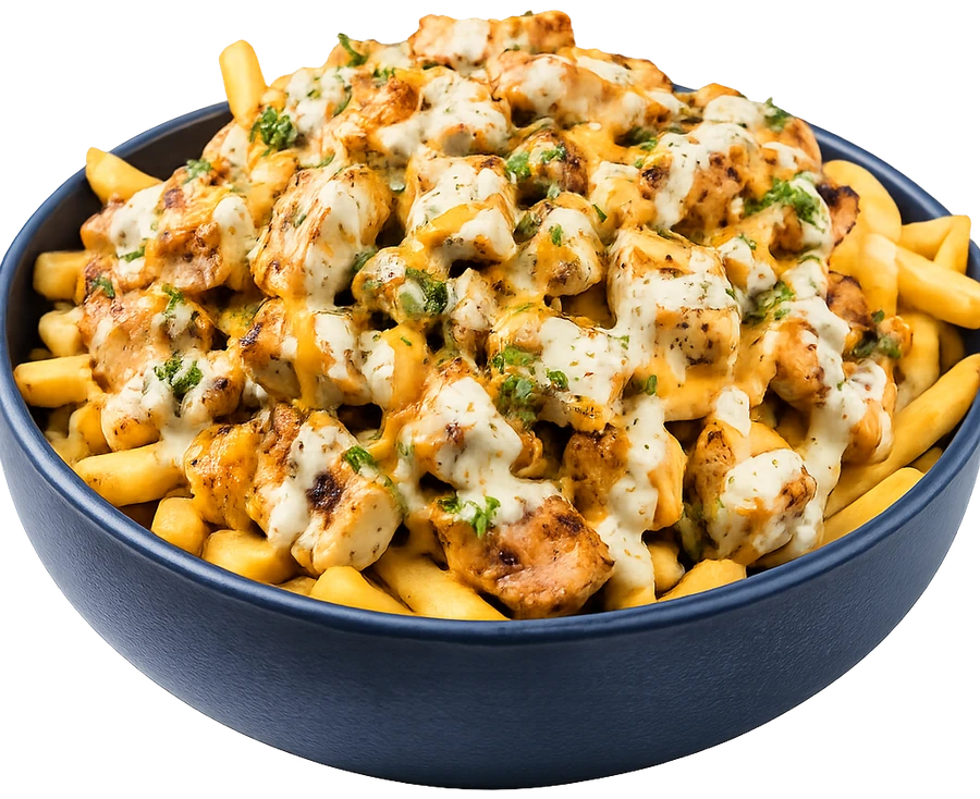 Loaded fries with chicken and cheese